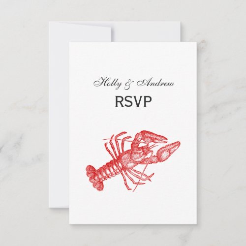 Vintage Red Lobster 1 Drawing RSVP Card