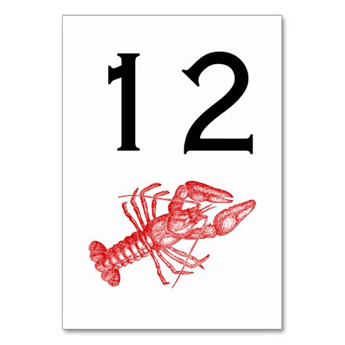 Vintage Red Lobster 1 Drawing Table Number