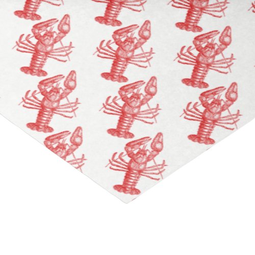 Vintage Red Lobster 1 Drawing Tissue Paper