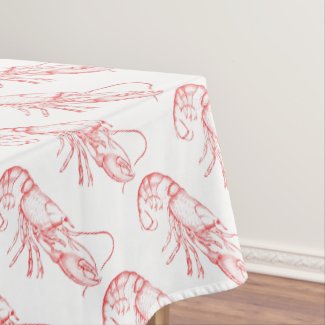 Vintage red  lobster  tablecloth
