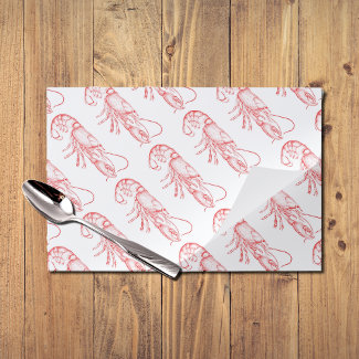 Vintage red  lobster - watercolor