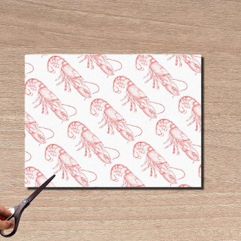 Vintage Red  Lobster - Watercolor Tissue Paper by almawad at Zazzle