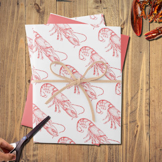 Vintage red  lobster - watercolor 