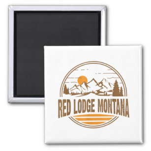 Vintage Red Lodge, Montana Mountain Hiking Souveni Magnet