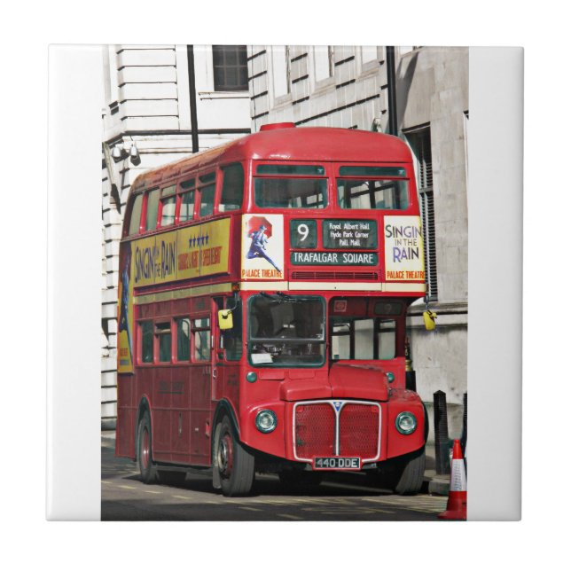 Vintage red London Bus Tile (Front)