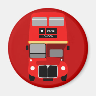 Vintage Red London Double Decker Routemaster Bus Magnet