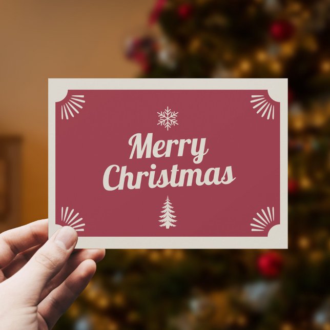 Vintage Red Merry Christmas Holiday Card (Vintage Red Merry Christmas Holiday Card)