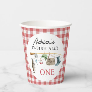 Vintage Red O-Fish-Ally One 1st Birthday Paper Cups