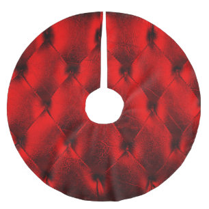 Vintage Red Padding Cushion Texture Brushed Polyester Tree Skirt