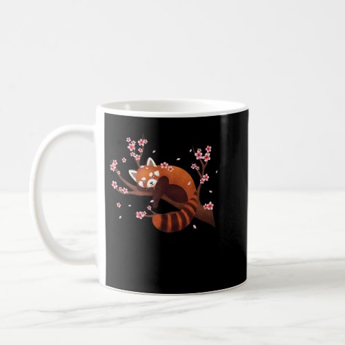Vintage Red Panda Japanese Cherry Blossom Flower   Coffee Mug