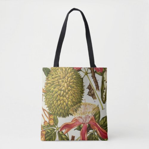 Vintage Red Passion Flower Tote Bag