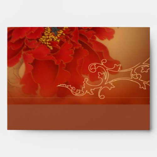 Vintage Red Peony Chinese Wedding Envelope