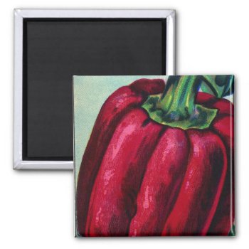 Vintage Red Pepper Magnet by LulusLand at Zazzle