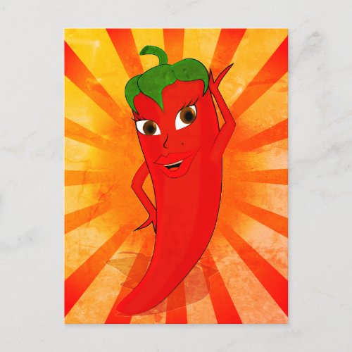 Vintage Red Pepper Superstar Postcard