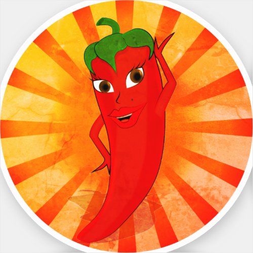 Vintage Red Pepper Superstar Sticker