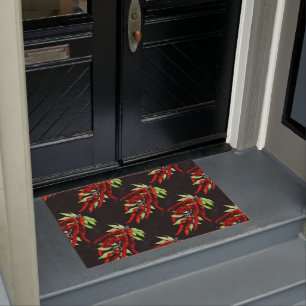 vintage red peppers doormat