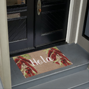 Vintage red peppers - Hola Doormat
