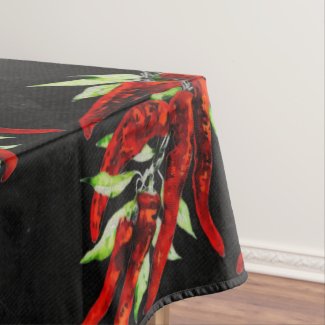 vintage red peppers tablecloth