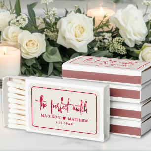 Vintage Red Perfect Match Wedding Matchboxes
