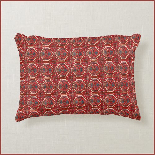 Vintage Red Persian Rug Tile  Accent Pillow