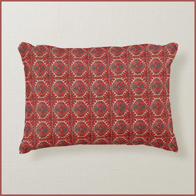 Vintage Red Persian Rug Tile  Accent Pillow (Creator Uploaded)
