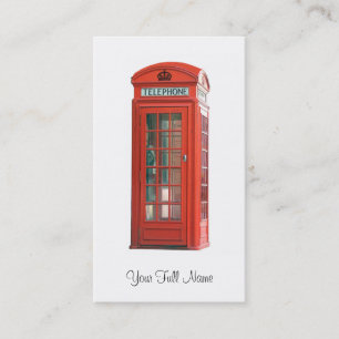 Vintage Red Phone Booth Business Card