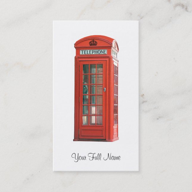 Vintage Red Phone Booth Business Card (Front)