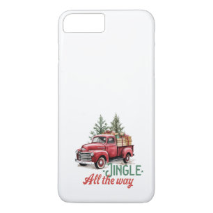 Vintage Red Pickup Truck Jingle All The Way iPhone 8 Plus/7 Plus Case