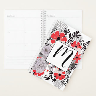 Vintage Red Pink and Lavender Floral Planner