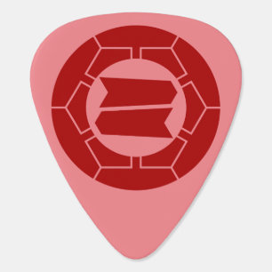 Vintage Red Pink Japan Hattori Kamon Oriental Art Guitar Pick
