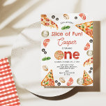 Vintage Red Pizza Slice Of Fun 1st Birthday Invitation<br><div class="desc">Vintage Red Pizza Slice Of Fun First Birthday Invitation

Sweet pizza themed first birthday invitation for a baby boy featuring various pizza slices,  mushrooms,  olives,  basil and onions.  This pizza themed first birthday invitation also features a the word one assembled with a pizza.</div>