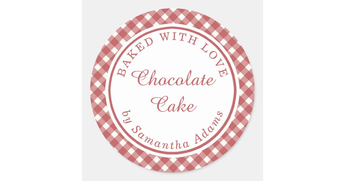 Download Vintage Red Plaid Baking Kitchen Custom Classic Round Sticker Zazzle Com