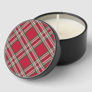 Vintage Red Plaid Holiday Candle Mini Candle Favors