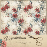 Vintage Red Poinsettia Christmas Decoupage  Tissue Paper<br><div class="desc">Beautiful Vintage Red Poinsettia Christmas Tissue Paper. Infused with a nostalgic charm, this design showcases radiant red poinsettias that evoke memories of classic holiday celebrations. The timeless pattern is a perfect blend of tradition and elegance, making it an ideal choice for wrapping up those special Christmas gifts. Whether it's for...</div>