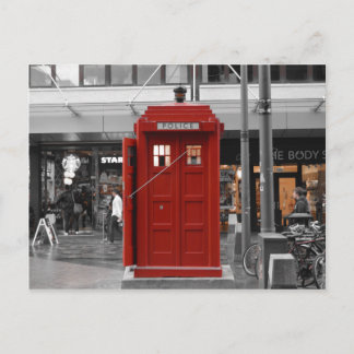 Vintage Red Police Box, Glasgow, Scotland. Postcard