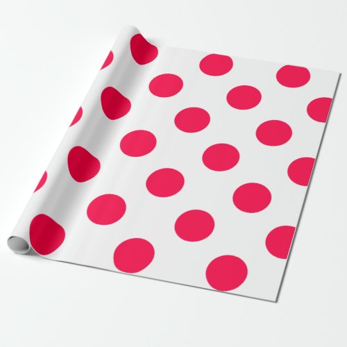 Vintage Red Polka Dots White Christmas Template Wrapping Paper