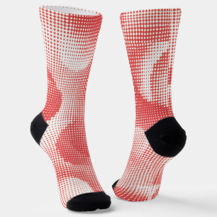 Vintage Red Pop Art Halftone Dot Pattern Socks
