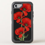 Vintage Red Poppies Botanical Otterbox Defender Iphone Se/8/7 Case at Zazzle
