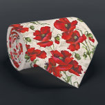 Vintage Red Poppy Floral Pattern Neck Tie<br><div class="desc">A beautiful vintage illustration of a red poppy pattern.</div>