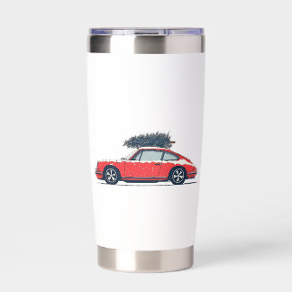 Vintage red Porsche 911 964 with Christmas Tree Insulated Tumbler