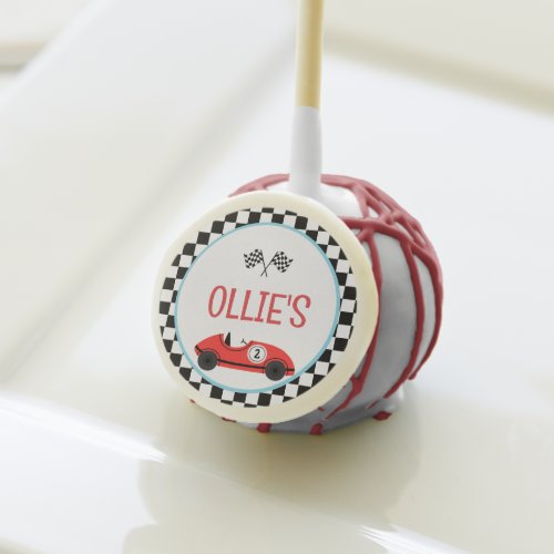 Vintage Red Race Car TWO Fast Birthday Cake Pops