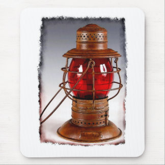 Vintage Red Railroad Lantern Mouse Pad