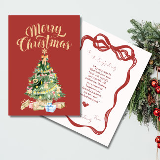 Vintage Red Retro Christmas Tree Card