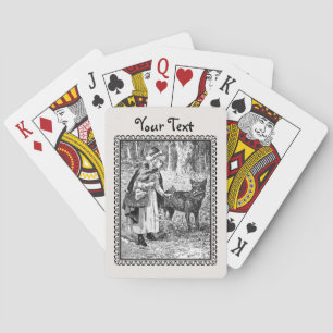 Vintage Red Riding Hood With Wolf Woods Framed Bic Poker Cards