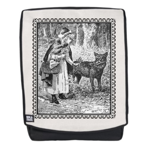 Vintage Red Riding Hood Wolf in Fancy Frame Backpack