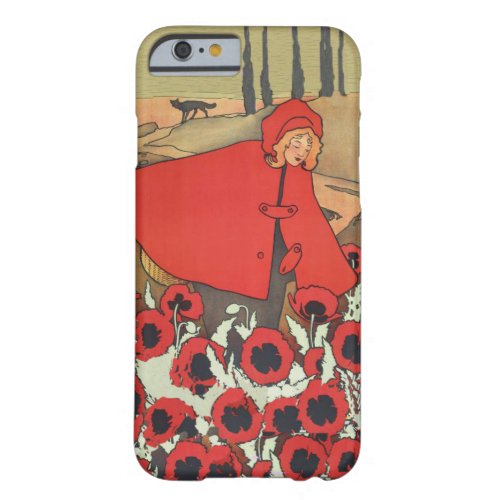 Vintage Red Riding Hood Wolf Poppy Flowers Barely There iPhone 6 Case