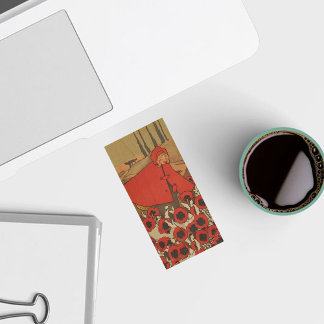 Vintage Red Riding Hood Wolf Poppy Flowers Wood USB Flash Drive