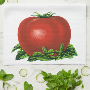 Vintage Red Ripe Tomato, Vegetables and Fruits Kitchen Towel