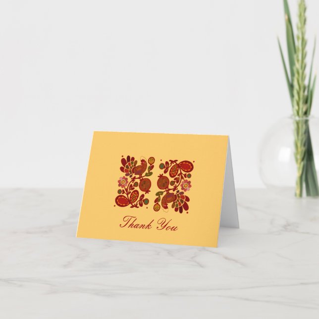 Vintage Red Rooster Thank You Card (Front)