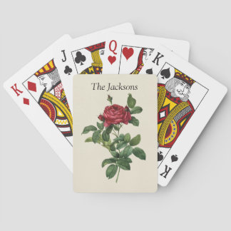 Vintage Red Rose Custom Poker Cards